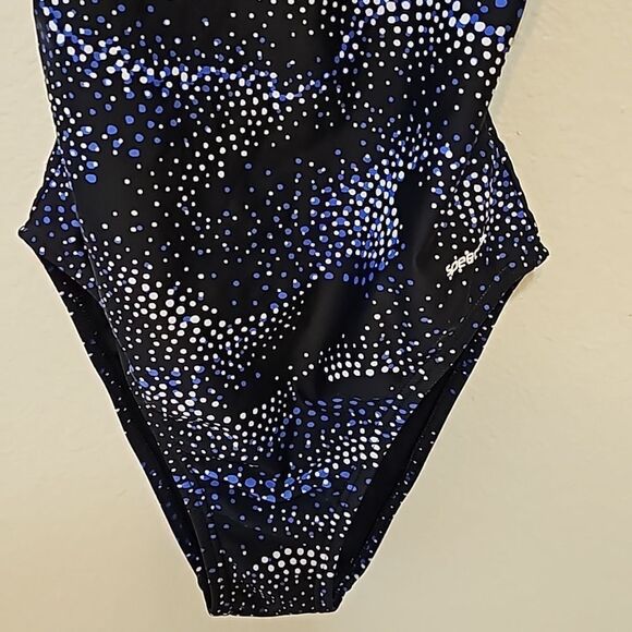 Speedo One Piece Black and Navy Swimsuit 8 - Picture 2 of 8